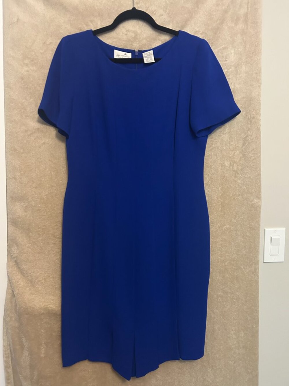 Liz Clairorrne Classic Royal Blue Sheath Ladies Size 12 Blue Dress (Unworn)